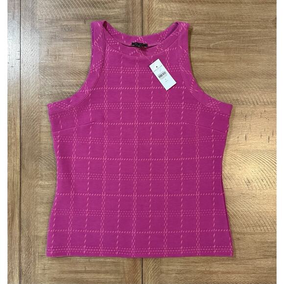 NWT Ann Taylor Purple Textured Trim Tank Sleeveless Top Women’s Petite Small NEW - Picture 14 of 16